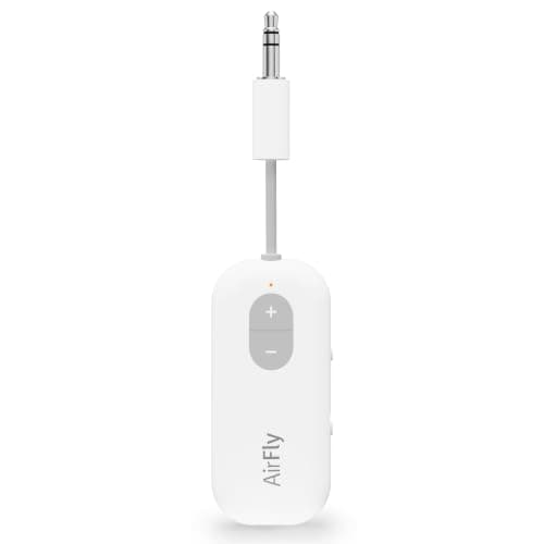 Twelve South TS-2259 AirFly SE | Bluetooth Wireless Transmitter/Adapter for AirPods/Wireless or Noise-Cancelling Headphones; use on Airplanes and Gym Equipment, 20+ hr battery life, White