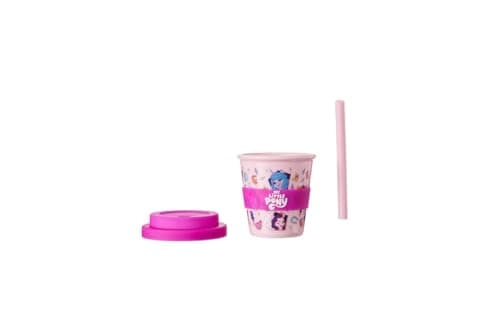 HOX My Little Pony Babyccino Travel Cup for Kids – 100ml Reusable Cold Drink Cup with Soft Silicone Lid & Straw, BPA-Free, Spill-Resistant, Lightweight & Portable, Pink — view 2