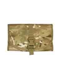 British Army Combat Zip Compact Hanging Camo Travel Shave Wash Kit Roll Bag (All Terrain Camo) — view 2