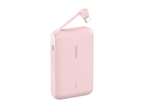 Belkin BoostCharge 10000mAh Power Bank with Integrated USB-C Cable - Pink — view 4
