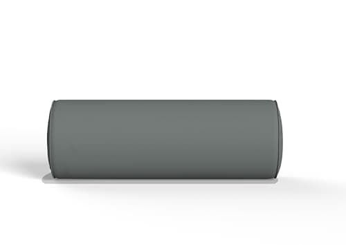 CHILIMILII Round Cervical Roll Bolster Pillow with Removable & Washable Cotton Cover, Round Pillow for Lower Back, Knees, & Neck Support, Great for Massage and Yoga (Grey, Medium (15x45cm)) — view 2
