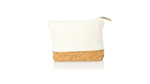 Women's Natural Cork Cotton Cosmetic Bag with Zip, Travel Makeup Bag — view 6