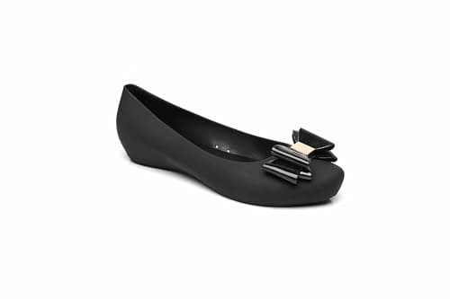 IVACHY Women Girl Black Ballet Shoes Jelly Shoes - Closed Toe Ballerina Pumps- Bow Details- Available Size 3 to 8