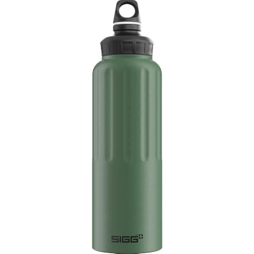 Sigg - Aluminium Sports Water Bottle - WMB Traveller Leaf Green - Swiss Made - Suitable For Carbonated Drinks - Leakproof - Lightweight - BPA Free - Green - 1.5L