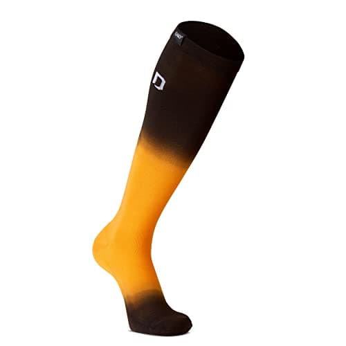 DAKY Compression Socks for Men Women - Athletic, Hiking, Walking, Running, Sports - Travel, Flight, Pregnancy Socks (Aqua Orange, M/L)