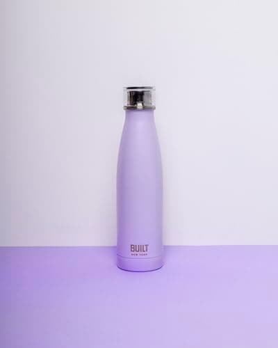 Built Perfect Seal Double-Walled Insulated Stainless Steel Water Bottle, 480 ml, Lavender — view 3