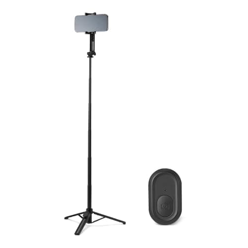 Amazon Basics Selfie Stick for Phone 91cm/36inch, Portable and Extendable Tripod, with Wireless Remote Control, Black