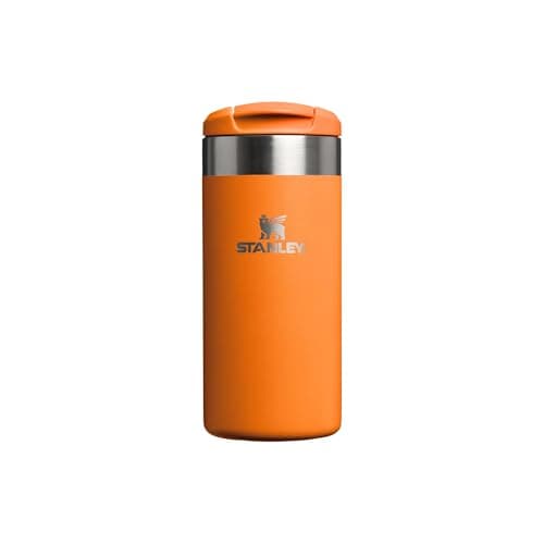 Stanley 1913 Aerolight Transit Travel Mug 0.35L - Keeps 4 Hours Hot - 6 Hours Cold - Dishwasher Safe - Leakproof - Car Cup Holder Compatible - Insulated Coffee Cup - Goldenrod Coral