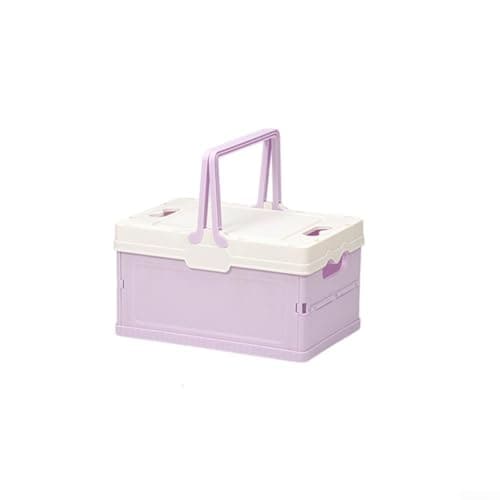PureBowlic Foldable Storage Box for Car Trunk, Home & Picnic Collapsible PP Organizer Bin for Toys, s & Supplies, Compact 25x17.2x14.6cm, Space Saving Solution(Purple)