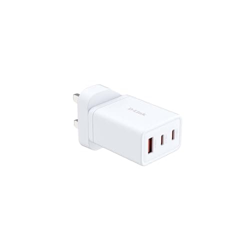 D-Link DCP-651 65W GaN Fast Charger – 2 x USB-C & 1 x USB-A Compact Travel Adapter with Interchangeable Plugs (UK/EU/US/AU) – PD 3.0 & QC 4.0, Multi-Device Charging Block — view 4