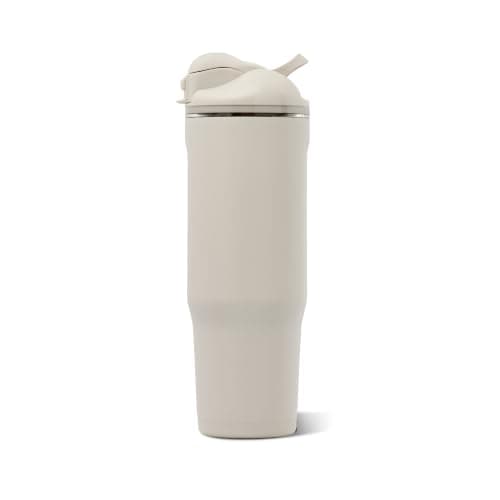 HydroJug Ease2o Water Bottle with Straw & Chug Lid, Stainless Steel, Vented Cap to Help Reduce Pressure, Water-Level Window, Cup Holder Friendly, Non-Slip Base – 40oz, Linen — view 2