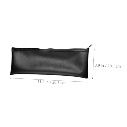 HOMOCONO 7pcs Pu Leather Microphone Storage Bag with Zipper Enclosure for Handheld and Wireless Microphones, Lightweight Shockproof Case for Conferences and Outdoor Carrying, Black Colour — view 2