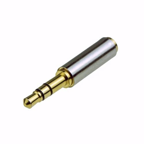 kenable Slimline Metal 2.5mm Stereo Socket to 3.5mm Headphone Jack Plug Adapter Gold — view 2