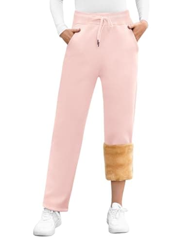Svanco Womens Fleece Trouser Warm Winter Lined Jogger Thermal Pant Pink