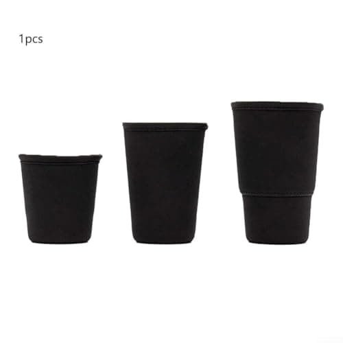 Neoprene Insulated Cup Sleeve Reusable Coffee Tea(L Black) — view 2