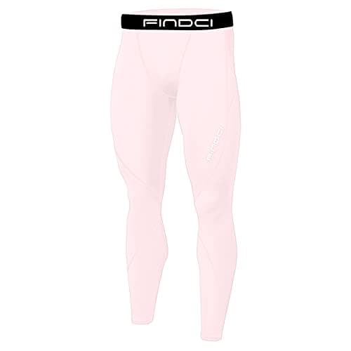 Arestory Mens Thermal Underwear Set, Men's Quick Dry Gym Tights Running Clothes Sports Wear Set Base Layer Compression Pants Long Sleeve Shirt Top Sport Pants Leggings for Workout Outdoor Sports Pink — view 5
