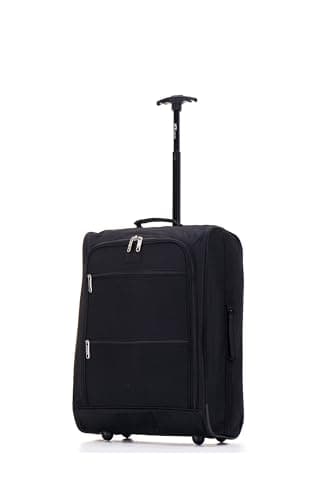 ATX Luggage 55x40x20 Backpack Suitcase 2-in-1 Ryanair Approved Cabin Luggage | Travel Bag & Wheeled Carry-On | Lightweight | 1.76kg, 44L | Black