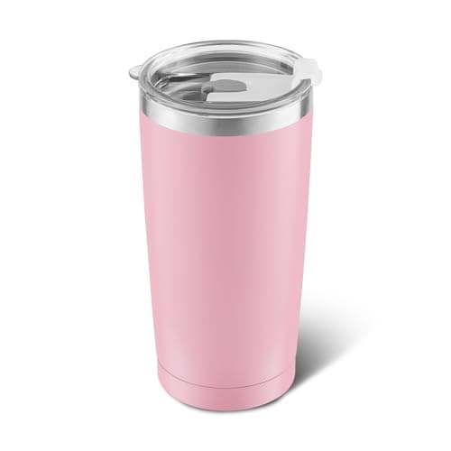 Sivaphe 20 OZ Insulated Travel Tumbler Stainless Steel with Straw and Lids, Travel Coffee Cup Double Wall Vacuum Drinking Glasses for Camping Hiking Pink 550ML — view 5