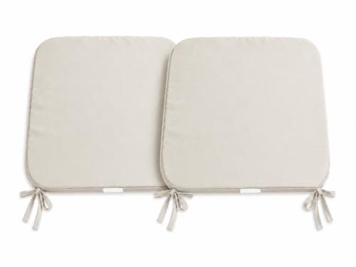 L S U Multi Pack Comfortable Seat Pad for Dining Chair Kitchen Garden with Tie on indoor Outdoor Foam Cushions (Cream, 2)