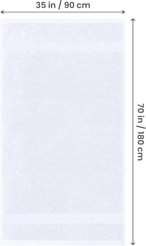 Utopia Towels Premium Bath Sheet, 90 x 180 cm, White, 2 Pack 100% Cotton — view 2