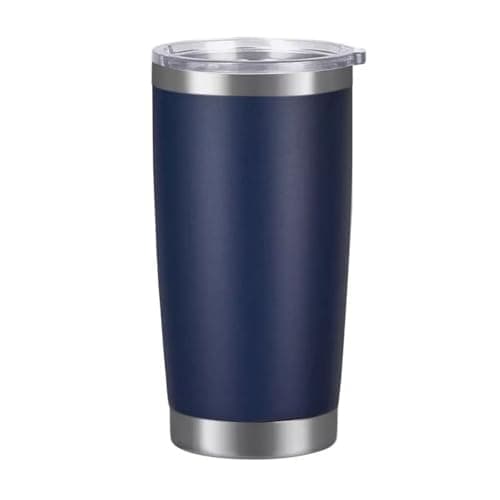 YDYxieji 20oz 550ml Travel Insulated Tumbler with Lid,Stainless Steel Double Wall Insulated Thermal Coffee Cup Flask Travel Mug for Hot & Cold Drinks, Fits Car Cup Holder (Navy Blue)