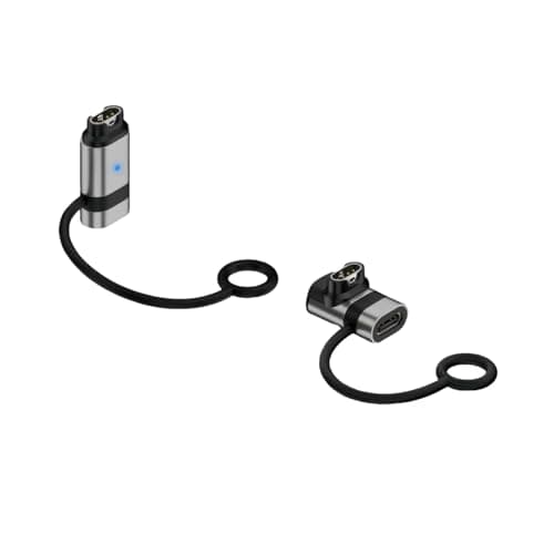 2-Pack Universal USB-C to Garmin Watch Charger Adapter, Type C Connector Replacement Fast Charging Docks Portable Charger Cable with Anti-Loss Lanyard Compatible for Garmin Smart Watch (Silver)