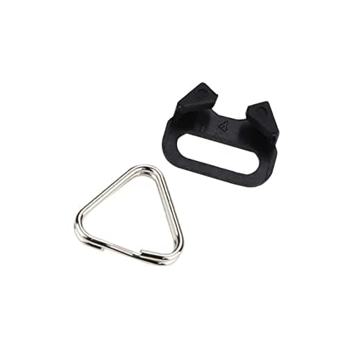 Leftfoto 4pcs Camera Strap Ring Stainless Steel Triangular with Plastic Cap for Camera Shoulder Strap (Black) — view 4
