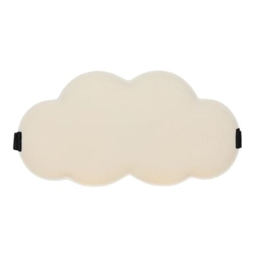 3D Cloud Shape Ice Silk Memory Foam Eye Mask for Sleeping (Beige Yellow)