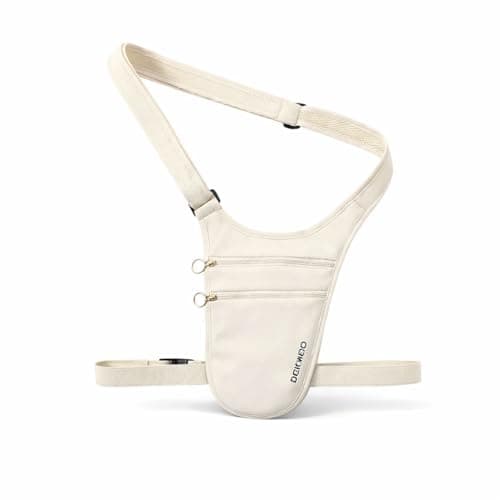 Anti-Theft Travel Money Belt, White, Waist or Crossbody Pouch