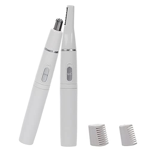 SONGQEE Nose Hair Trimmer for Men and Women, 2-in-1 Electric Nose and Ear Eyebrow Trimmer Shaving Nasal Hair Eyebrow Razor for Face Lips Facial Hair Remove Hair Cutter (White)