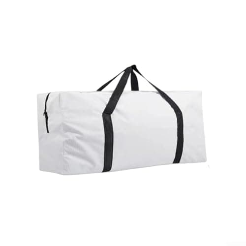 SiSinkal Heavy Duty Camping Storage Bag Waterproof Oxford Fabric Carrier for Folding Table Chair Set Outdoor Equipment Organizer for Travel Fitness and Road Trips(White-XL) — view 6