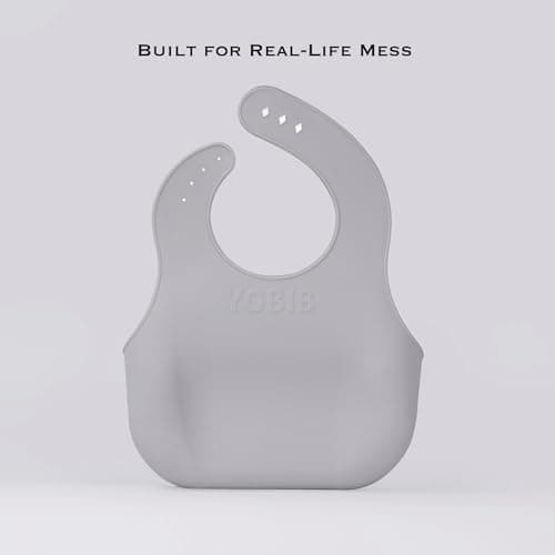 YOBIB Travel Sickness Bib, Waterproof Protection, Children's Accessory, Beige/Grey, Deep Catchment Design, Lightweight, Easy Clean (1, Grey) — view 4