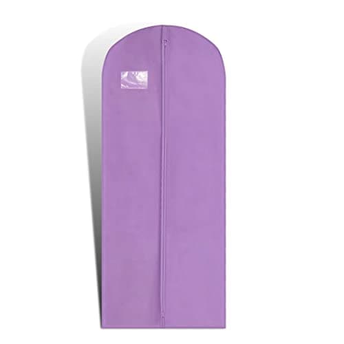 HOESH UK Women 60 & 72 Inches Breathable Bridesmaids Long Zip Wedding Dress Prom Gown Cover Garment Bags (Lilac, 24 x 60 inches)