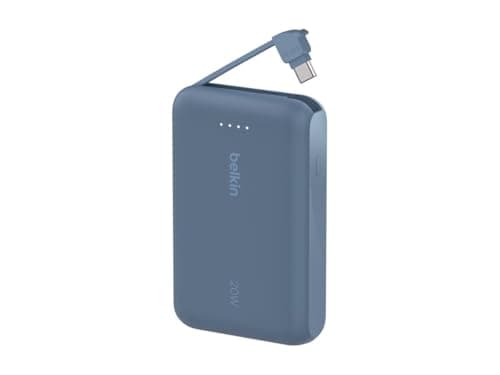 Belkin BoostCharge 10000mAh Power Bank with Integrated USB-C Cable - Blue — view 4