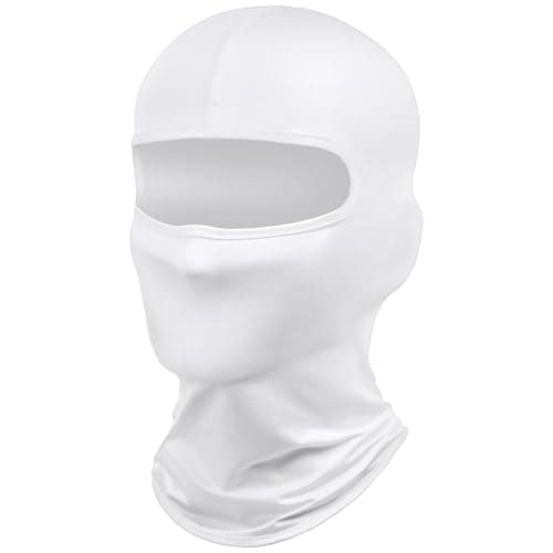 DiULi Balaclava Ski Face Mask, White Ski Mask UV Protector Scarf