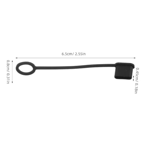 20pcs Black Silicone USB C Dust Cover with Hanging Loop for Tablets — view 2
