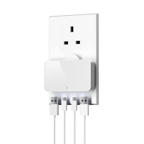 USB C Plug Charger 20W PD&18W QC,Slim Flat 4-Port USB Wall Charging