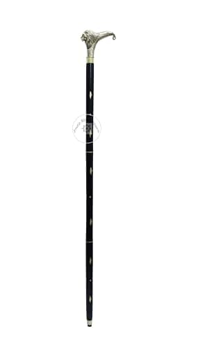 Alfiya Nautical 36" Handmade Lion Head Walking Stick | Brass Nautical Cane with Rosewood Shaft | Portable Dismantlable Support & Stylish Gift — view 5