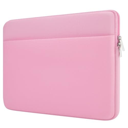 HEDUGO Laptop Sleeve Bag Compatible with 17 to 17.3 inches HP Lenovo Asus Acer Notebook with Zipper Accessory Pocket Padded Computer Pouch Cover Shockproof Protective for 17” Laptop, Pink