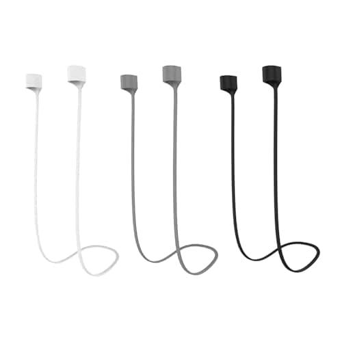 RUILILANG 3Pcs Magnetic Anti-Lost Earbud Straps, Soft Silicone Earphone Lanyard with Neck Cord, Secure Earphone Leash for Running, Sports, Gym & Outdoor Activities