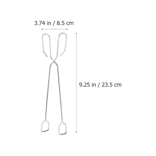 HOMOCONO BBQ Tong Sturdy Silver Barbecue Clip with Square Head Stainless Steel Outdoor Lightweight and Easy to Store Barbecue Charcoal Tong for Home Travel and Camping for Charcoal — view 2