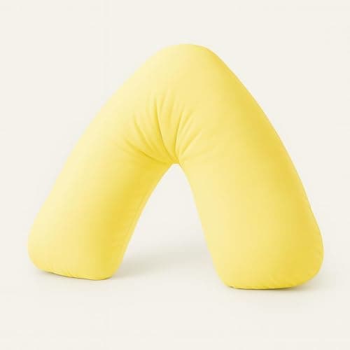 HOMES-LINEN Orthopaedic V-Shaped Pillow Extra Cushioning Support For Head, Neck & Back (Lemon, V-Pillow With Cover) — view 2