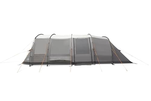 Vango Purbeck 600XL Family Tent [Amazon Exclusive], Large 6 Man Tent with 3 Rooms, Enclosed Porch Area, Double Living Area, Climate Windows - Vivid Grey — view 2
