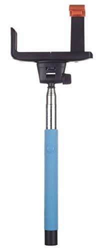 Kitvision Lightweight Extendable Telescopic Handheld Selfie Stick Pole/Monopod (Extends to 110cm) with Built-In Bluetooth Remote, 3 x "Selfie Smiles" and Phone Holder Compatible with Android and iOS Smartphones, Cameras and Action Cameras - Blue — view 4