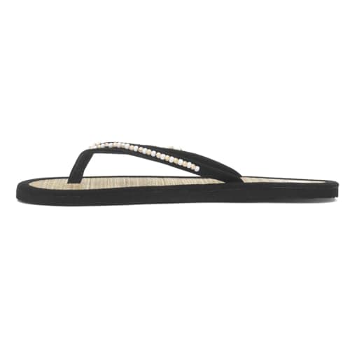 Shoe Zone - Womens Black Beaded Toe Post Slip On Sandal - Size 5 UK - Black — view 4