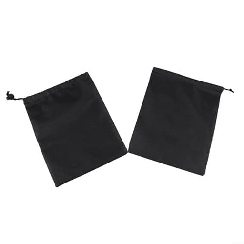 ZiStarlilife Waterproof Drawstring Storage Bag, 210D Oxford Cloth with Silver Coating for Dustproof and Moisture Protection, Black Travel Organizer for Cosmetics, Jewellery and(20 * 30cm) — view 4