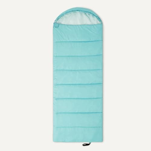 Amazon Basics sleeping bags for adults, camping essentials, 50 degree F / 10 degree C rated, Aqua, 84 x 31.5" — view 4