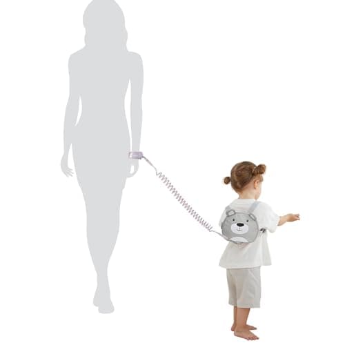 Bebamour Toddler Backpack with Reins, Animal Safety Harness Backpack for Boys & Girls, Mini Anti-Lost Walking Backpack with Detachable Leash for Travel, Nursery & Outdoor Use, Grey Bear — view 6