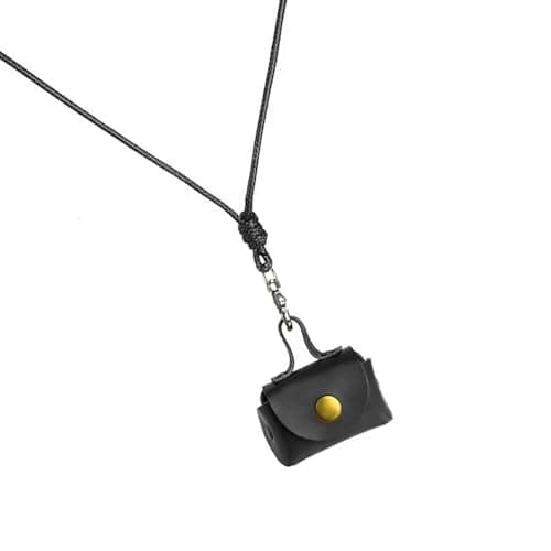 Necklace Pouches with Leather Materials for Coin Storage, Black — view 5