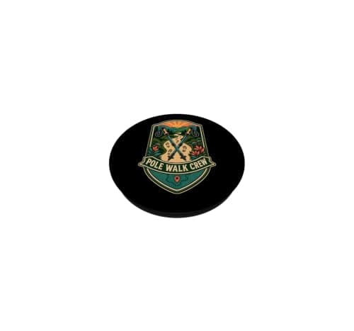 POLE WALK CREW Nordic Walking Trail Group PopSockets Adhesive PopGrip — view 2